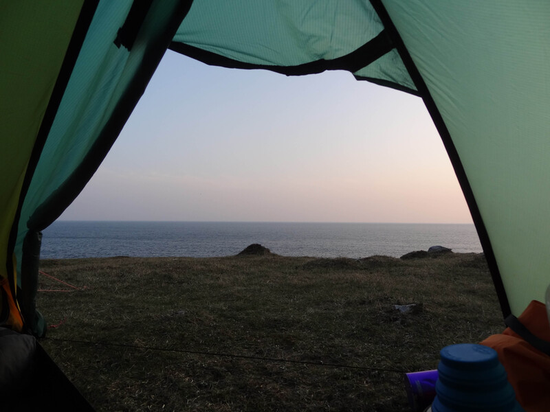 View from the tent at Harris Bay
