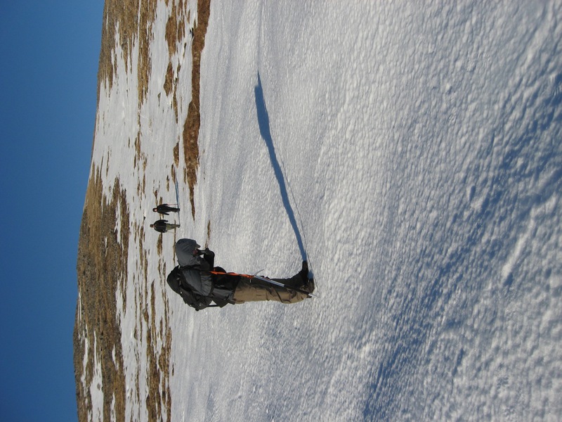 Bum slide run from the summit plateau of Faochaig
