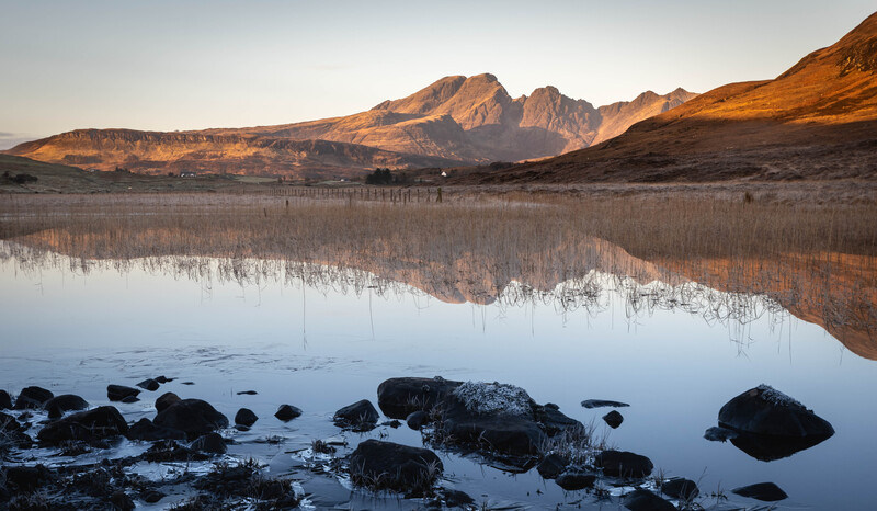 Winter sunrise over Blaven on the Isle of Skye