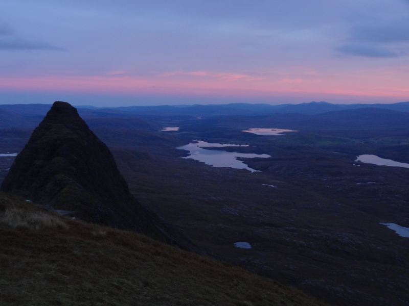 Sunset over Meall Meadhonach from the summit of Suilven