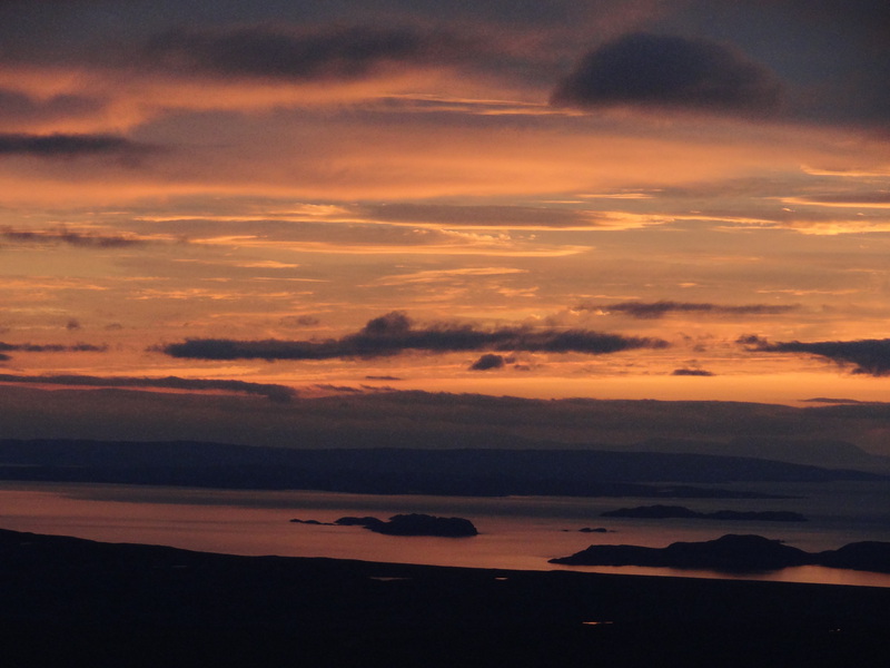 Sunset over the Summer Isles from the summit of Suilven