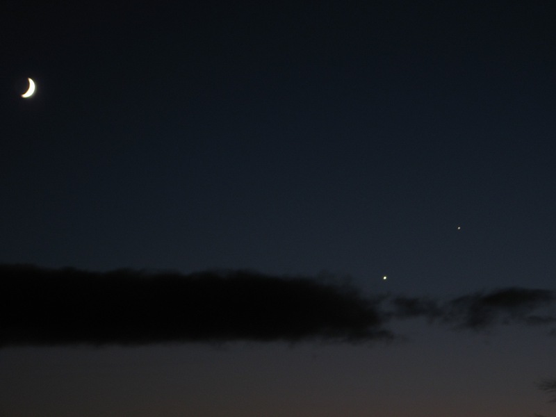Venus Jupiter and the Moon over Sleat Isle of Skye