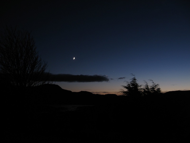 Venus Jupiter and the Moon over Sleat Isle of Skye
