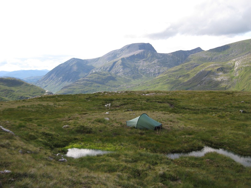 Wild camping between the Binneins in the Mamores