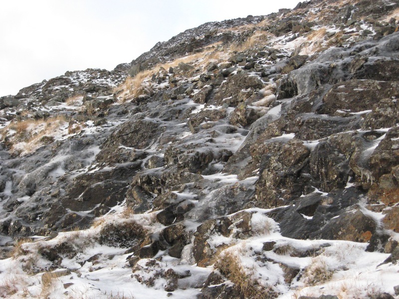 Looking back up the ridge to the south summit